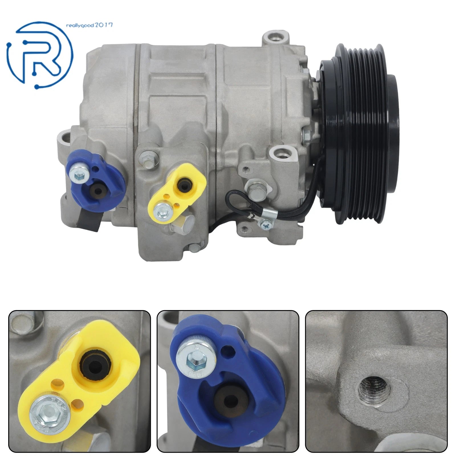 A/C Compressor with Clutch for Audi A4 A6 A8 Quattro Porsche Volkswagen (7SB16C)