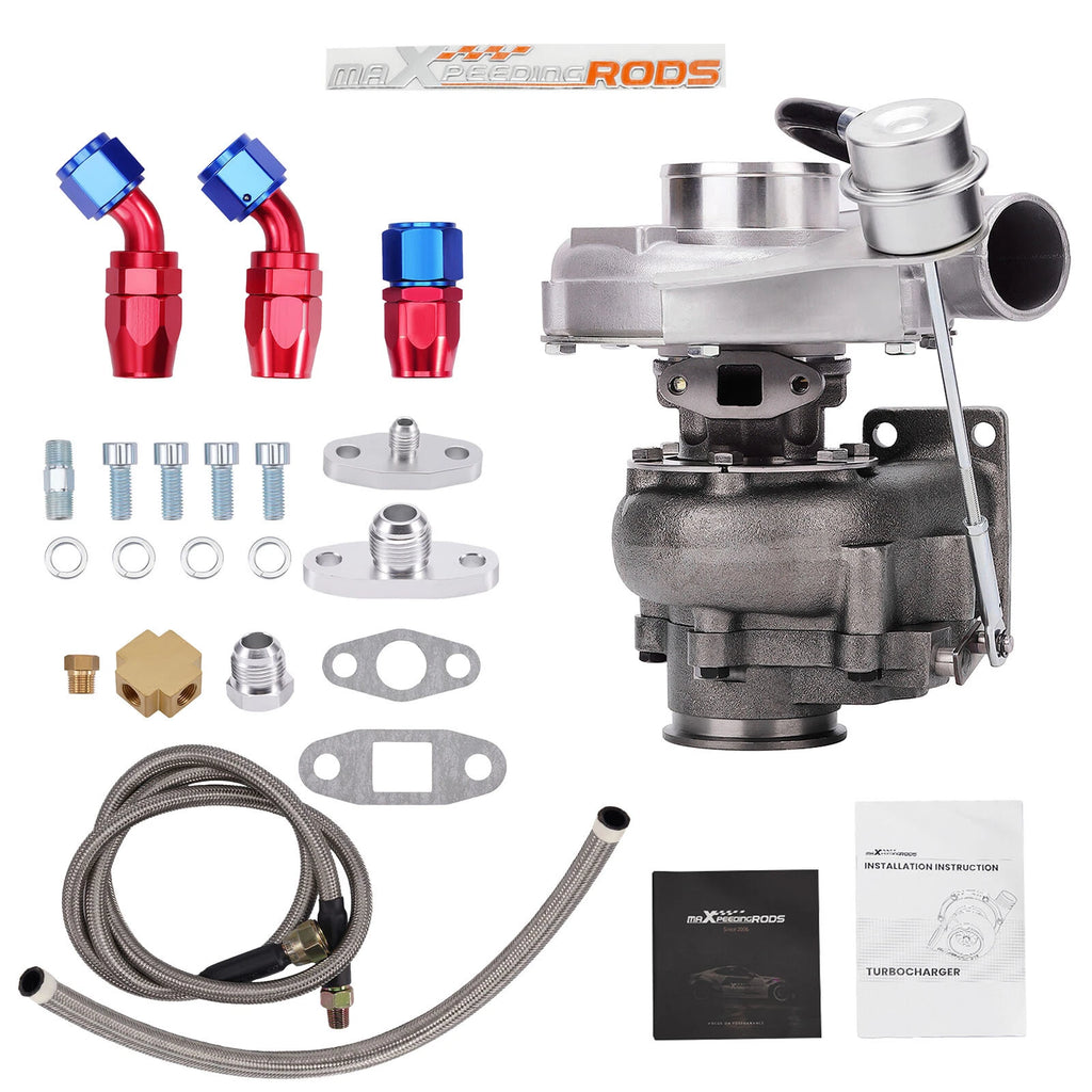 T3 TO4E V-band Billet Turbo Oil Drain Return Feed Hose Line Kit