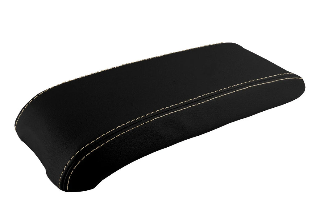 Leather Console Lid Armrest Cover for Jeep Compass (2009–2016) Beige Stitch