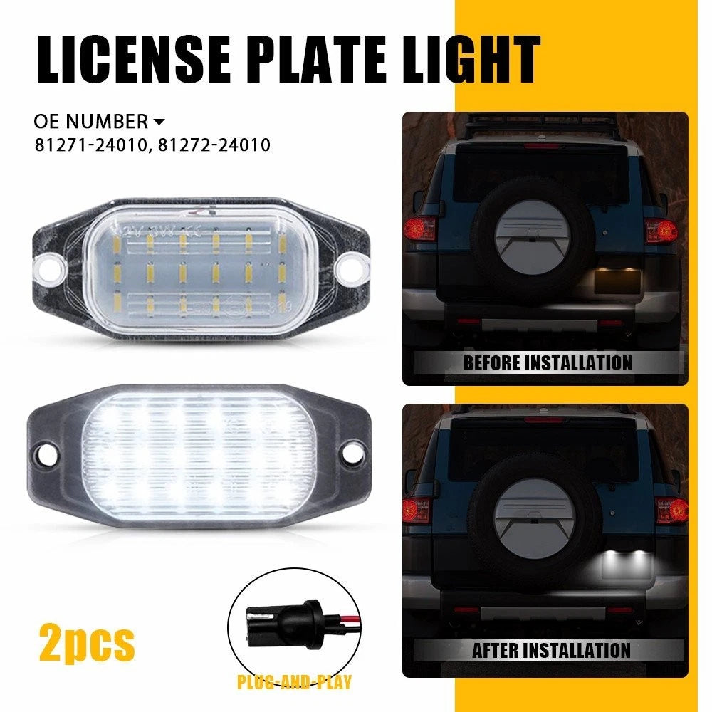 6000K LED License Plate Light for Toyota FJ Cruiser (2007–2014)