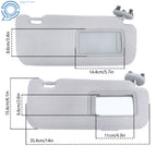 Right Sun Visor Shade for Toyota Corolla (2009-2013) Gray with Mirror