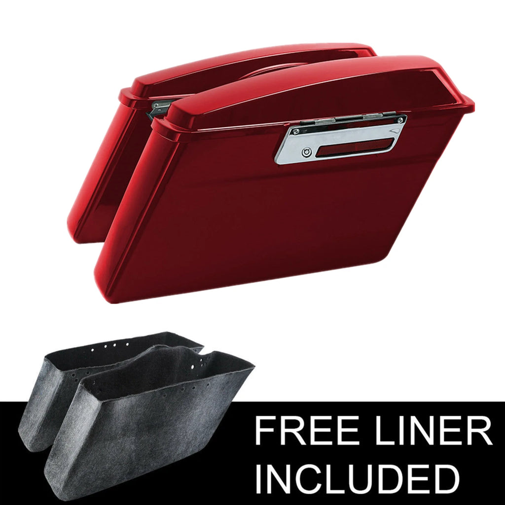 Red Hard Saddlebag for Harley Touring Road King Electra Glide (1994–2013)