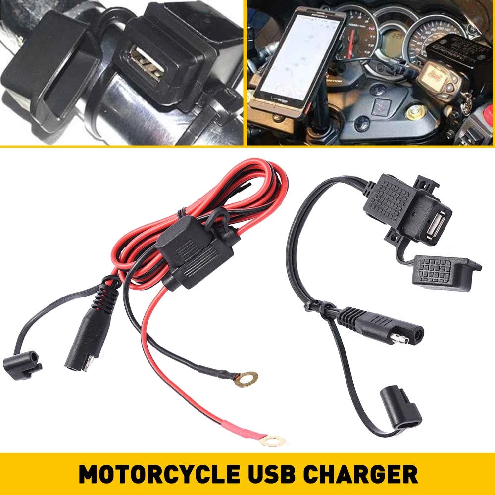 USB Phone Charger Handlebar Socket for Motorcycle (Waterproof)