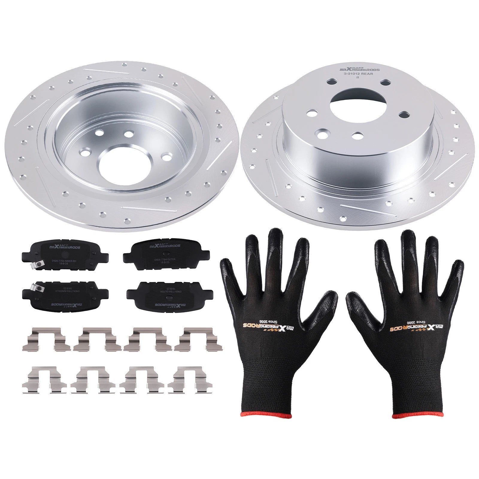 Rear Brake Rotors & Ceramic Brake Pads Kit for Nissan Juke/Sentra (2011–2019)