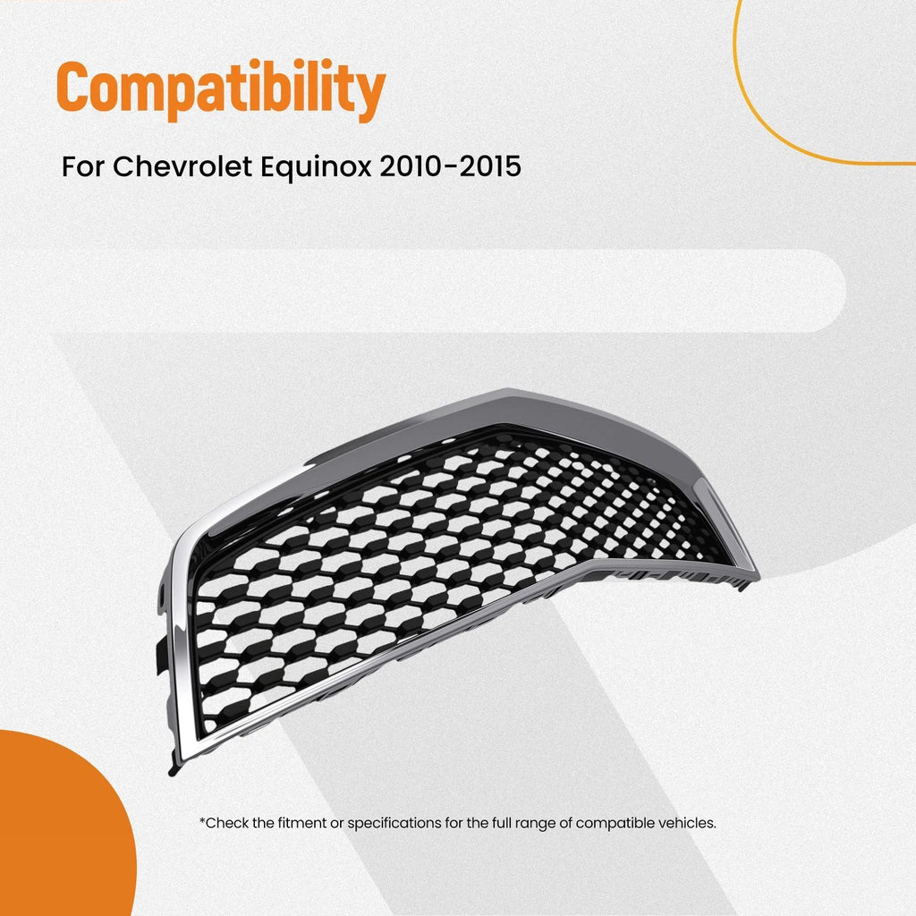 Bumper Lower Grille for Chevrolet Equinox (2010–2015) GM1200621 Chrome Black
