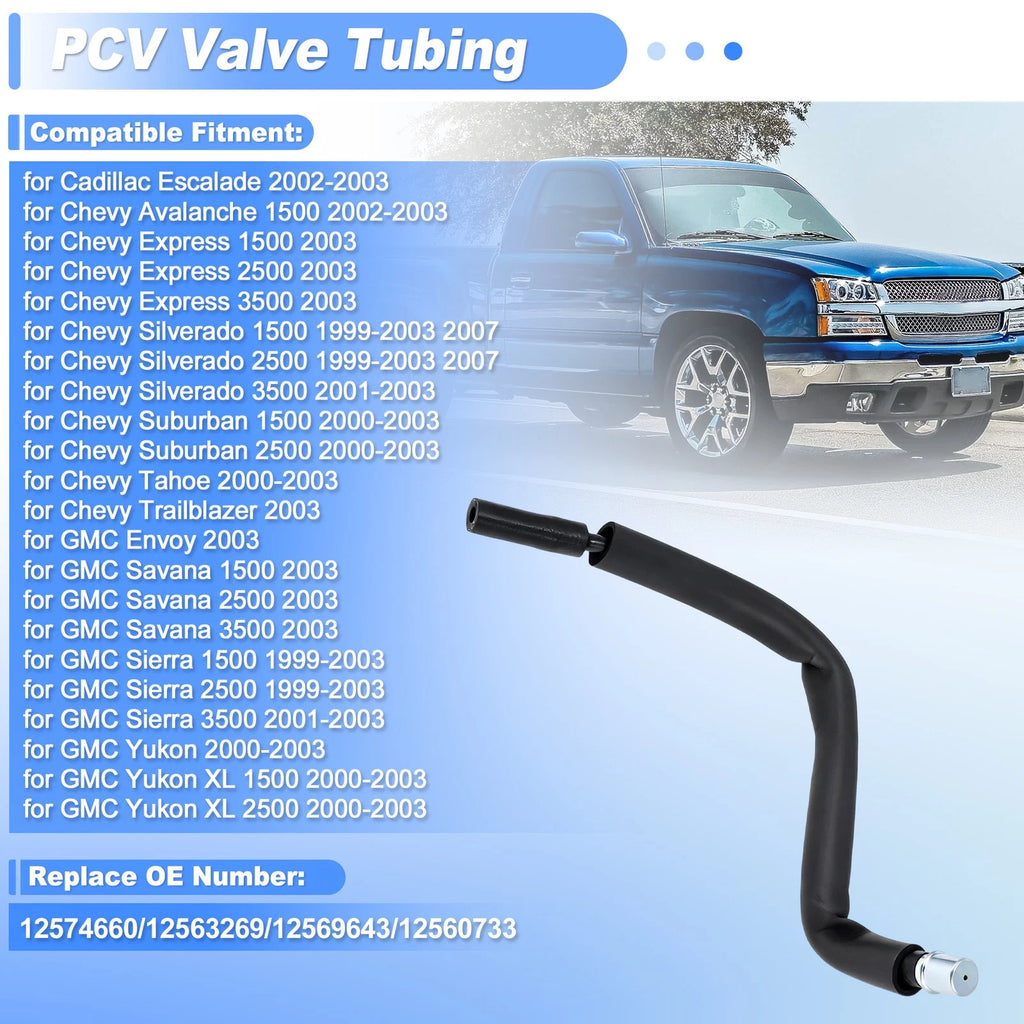 PCV Valve Tube 12574660 for Chevy Silverado 1500 2500 3500 (1999–2007)