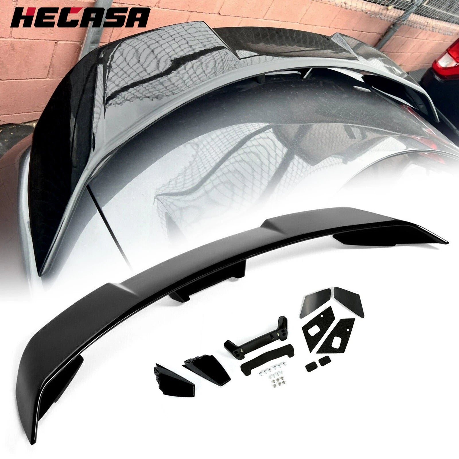 Gloss Black Rear Trunk Spoiler Wing for Ford Mustang S550 (2015–2022)