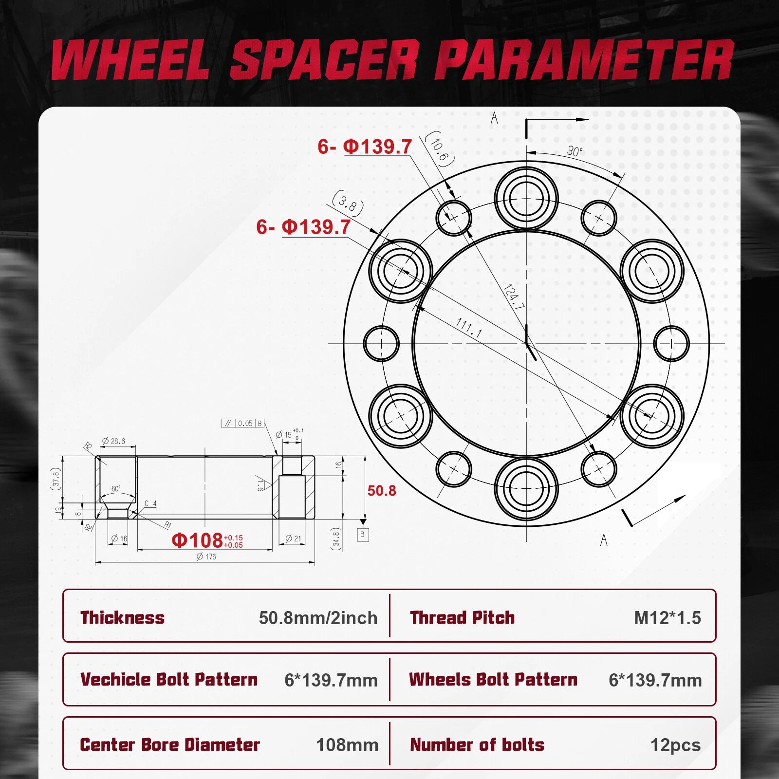 2-Inch Wheel Spacers for Toyota 4Runner Tacoma Sequoia (2010-2024)