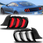 Clear LED Sequential Tube Tail Lights for Ford Mustang (2015–2023)