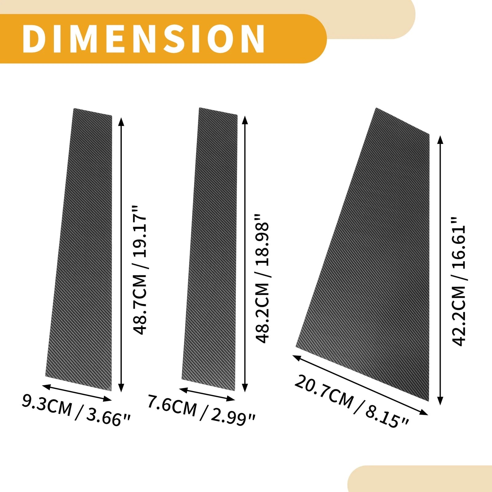 6 Pcs Door Pillar Window Trim for Toyota Sienta (2022–2024) Carbon Fiber