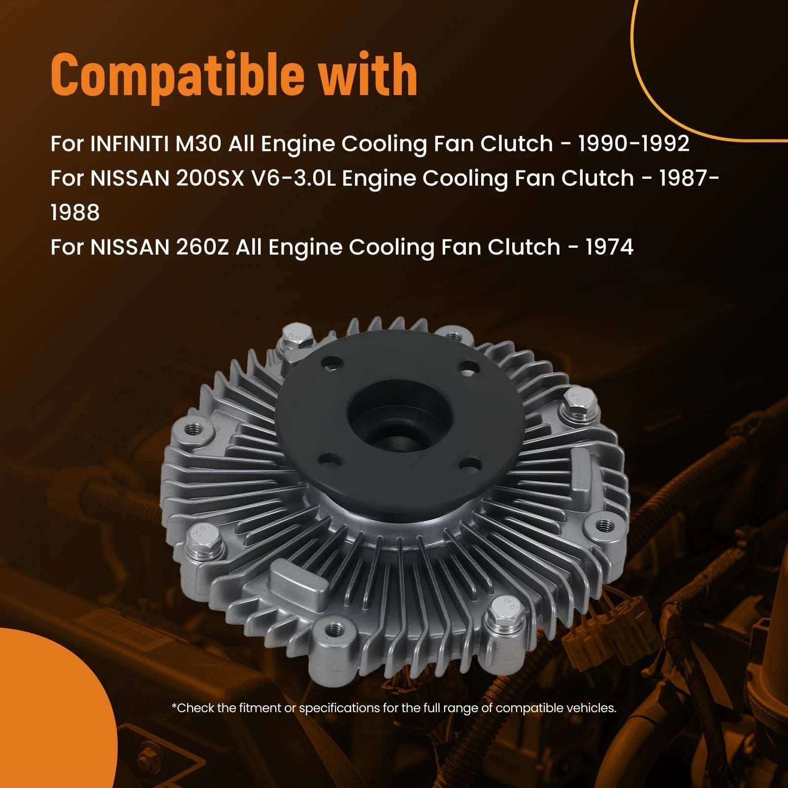 Cooling Fan Clutch for Nissan 280ZX 300ZX V6 3.0L (1984–1989) 21082-86G00