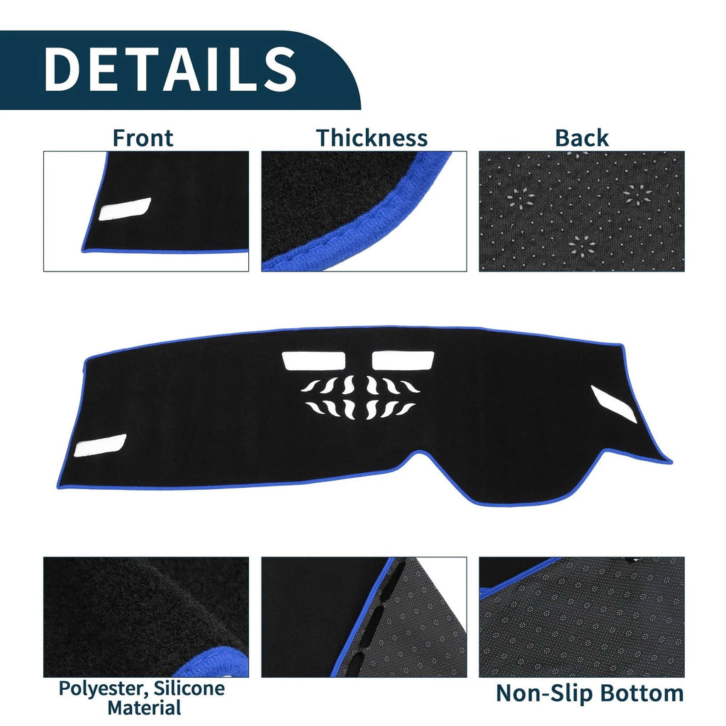 Dashboard Cover Mat for Volkswagen Golf 8 (2021–2024) Sun Protector Black Blue