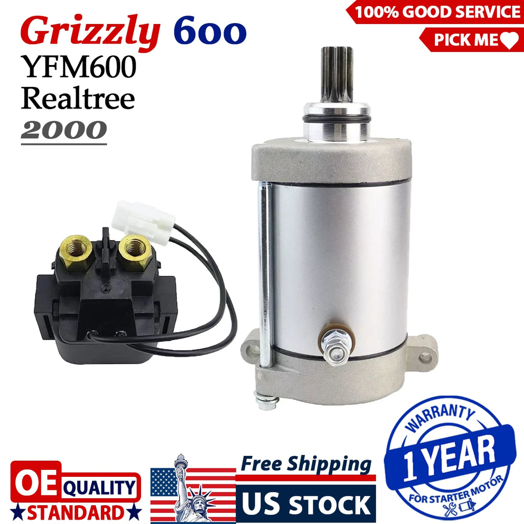 Starter for Yamaha Grizzly 600 YFM600 (2000) with Relay