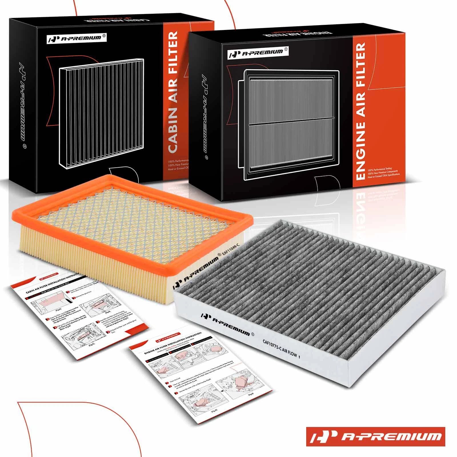 Engine & Activated Carbon Cabin Air Filter for Chevy Volt Cadillac ELR (2011–2019)