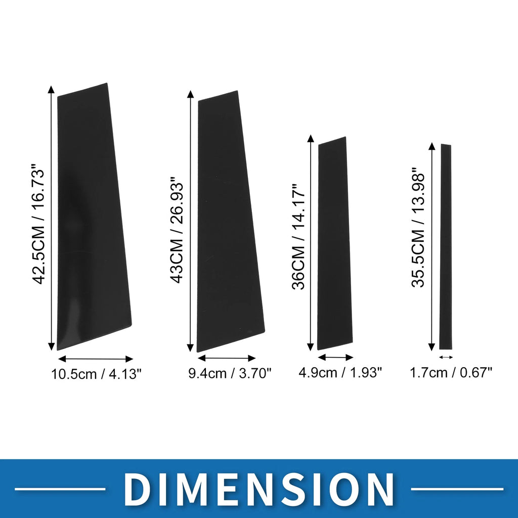 8 Pcs Door Pillar Window Trim for Toyota Highlander (2022–2024) Black