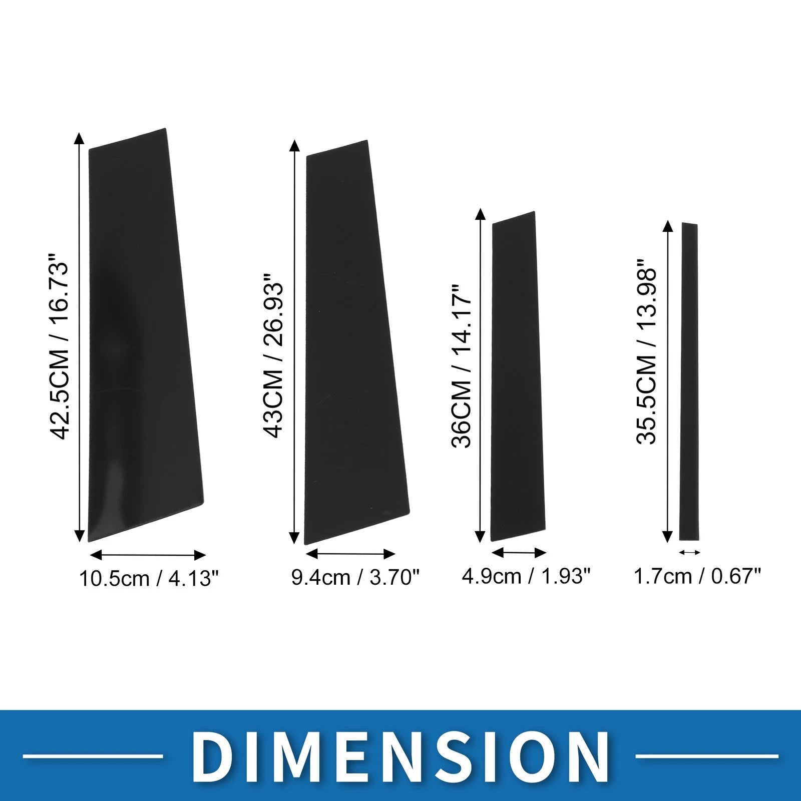 8 Pcs Door Pillar Window Trim for Toyota Highlander (2022–2024) Black