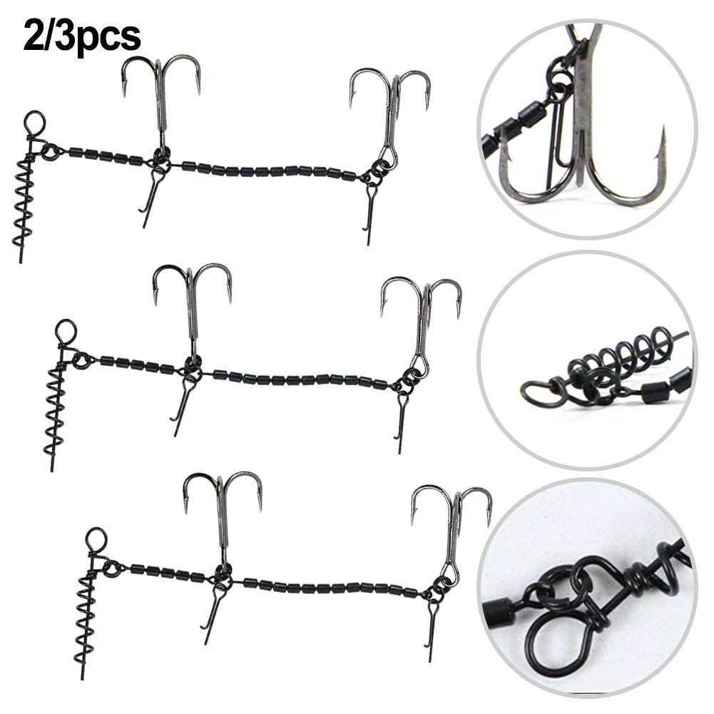 10X Stainless Steel Treble Fishing Hooks Barbed Stinger 10pcs Pack