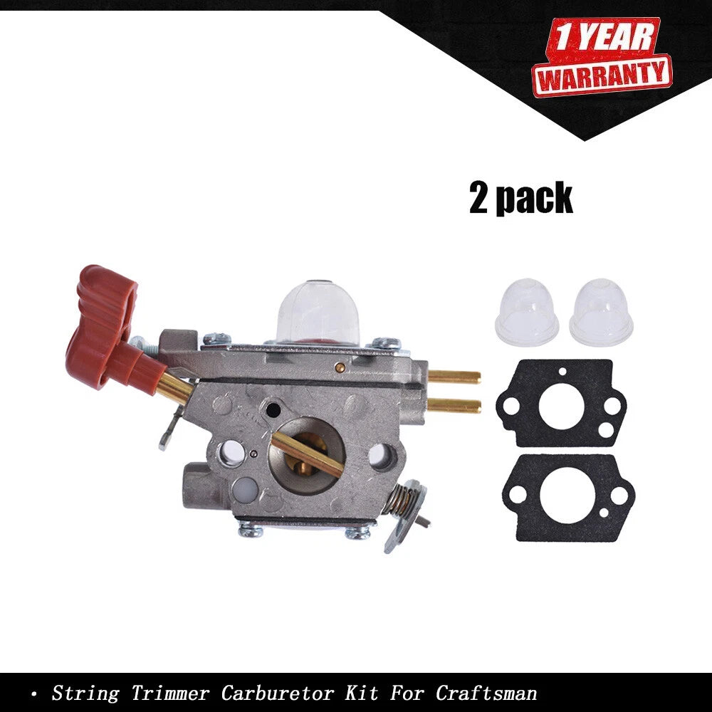 2 Pack Carburetor Kit for Craftsman String Trimmer (Zama C1U-P27)