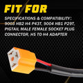 2X 9004 to 9003 H4 Conversion Wire Harness Dual Beam Headlight Adapter
