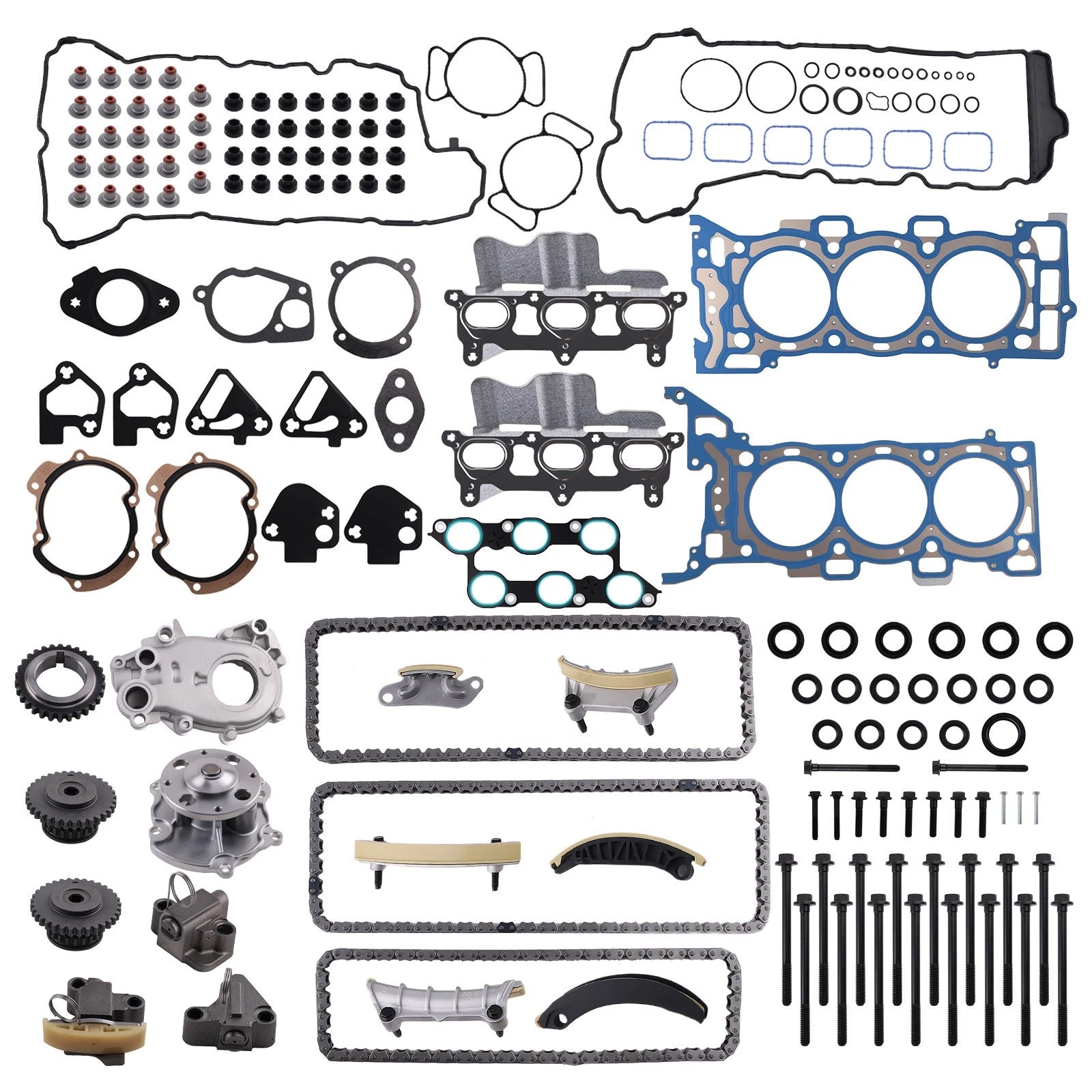 Timing Chain Kit with Oil Water Pump for GMC Chevy Buick 3.6L (2009–2016) HB10436