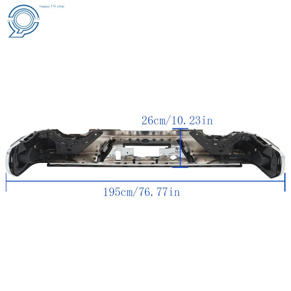 Chrome Step Rear Bumper Assembly for Chevy Silverado GMC Sierra 1500 (2019-2023)