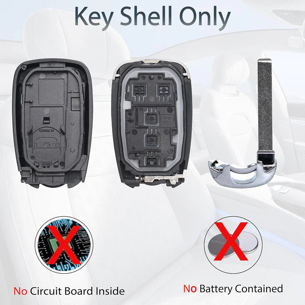 5 x Button Remote Control Key Housing Shell for Chevrolet Cruze Malibu Camaro