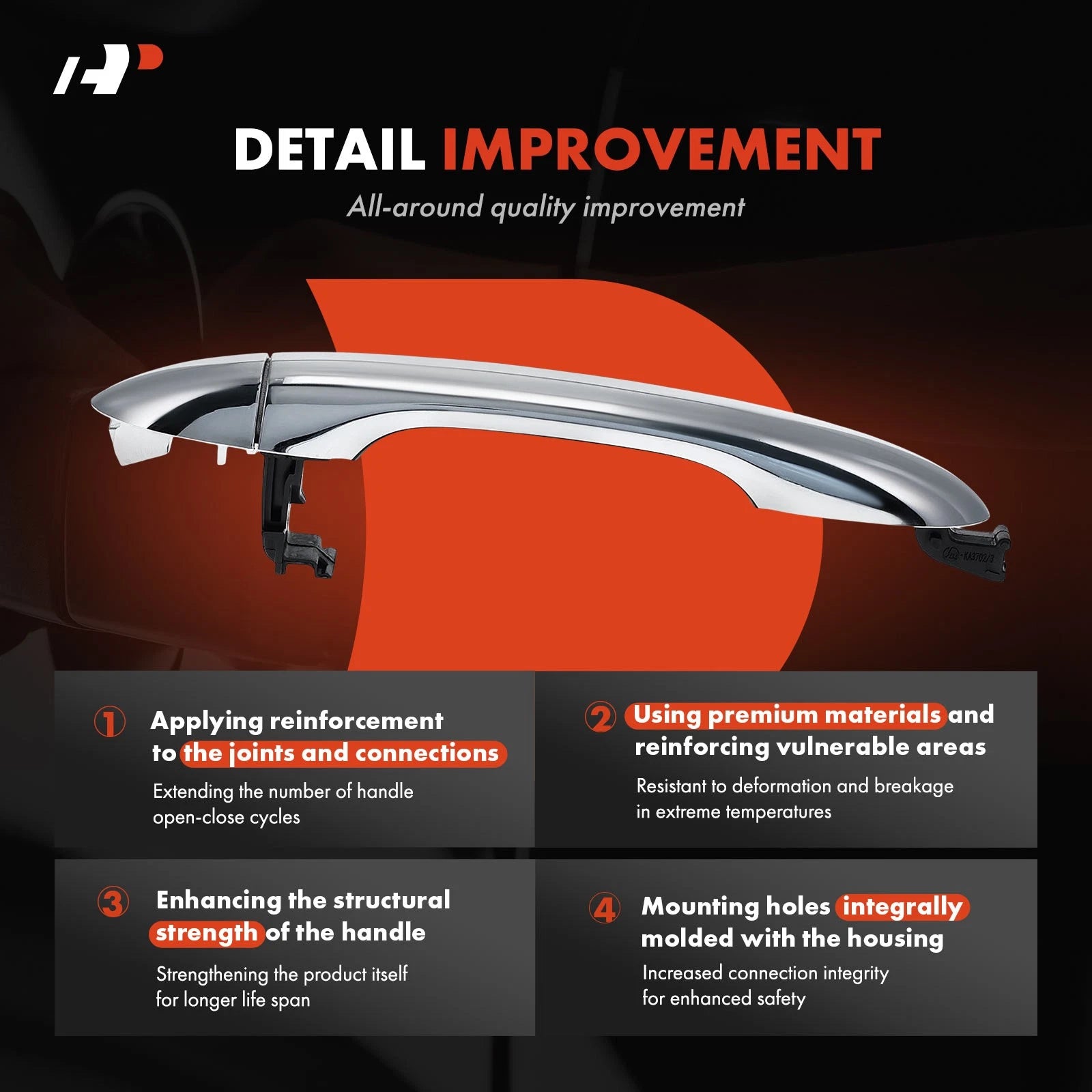 Front Right Chrome Exterior Door Handle for Kia Sedona (2015–2021)