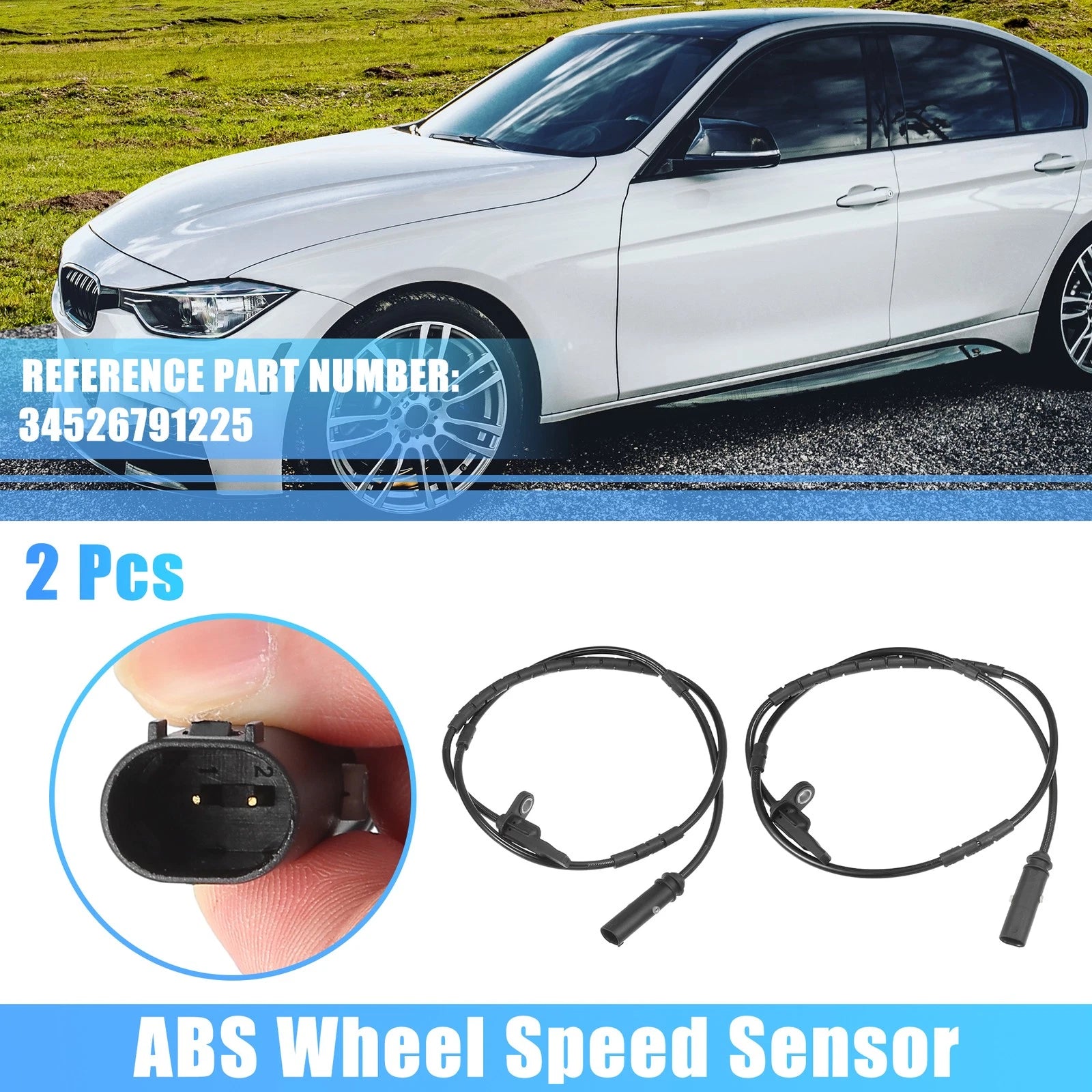 2Pcs ABS Wheel Speed Sensor for BMW 228i (2014–2016) No. 34526791225