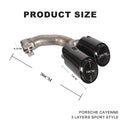 Set of 2 Decoration Tube Pipes for Porsche Cayenne (2018–2024) Stainless Steel