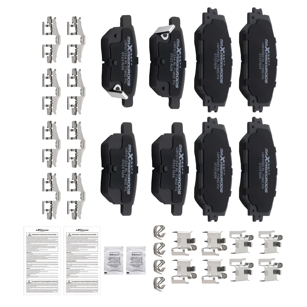 8pcs Ceramic Brake Pads Kit for Toyota Matrix (2009–2014) D1210 D1354