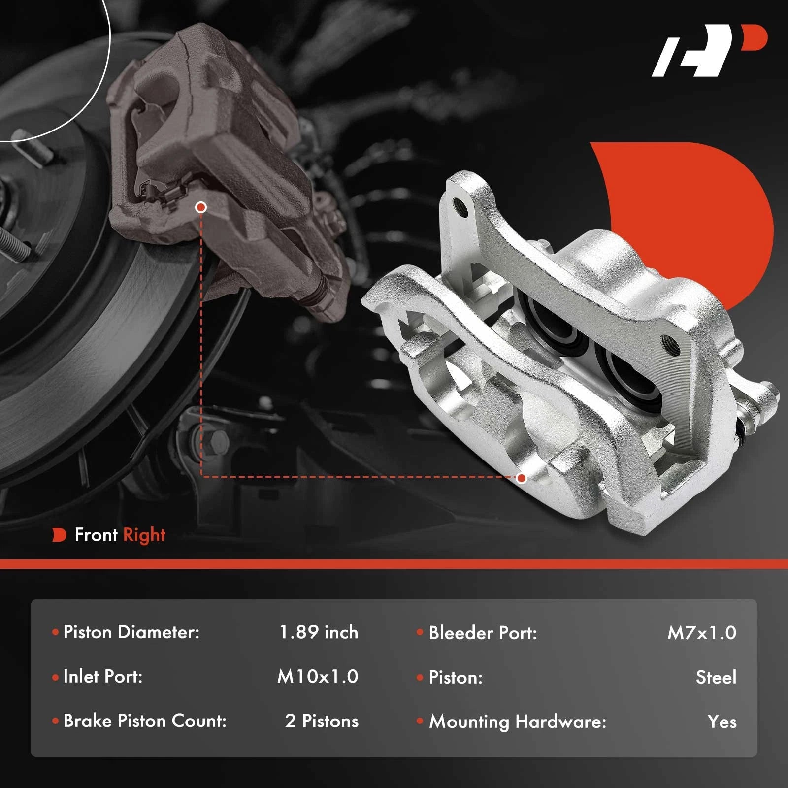 Front Right Brake Caliper with Bracket for Toyota Highlander (2020-2022)