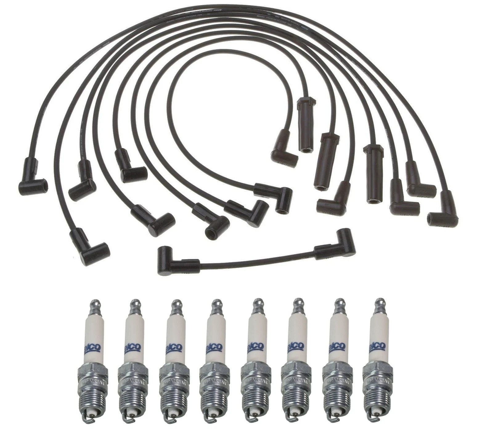 Pro Ignition Wire Set & ACDelco Rapidfire Spark Plugs Kit for Chevy Buick V8