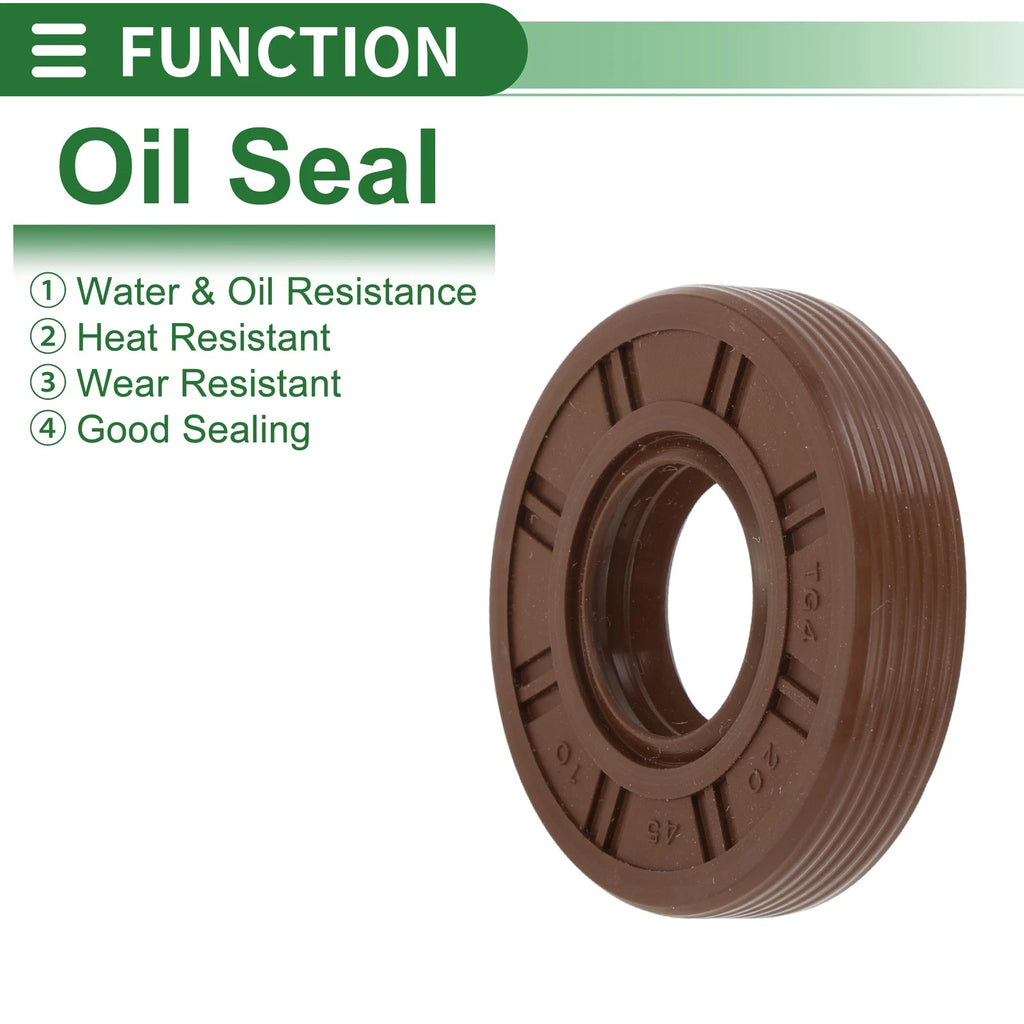 Set of 5 Oil Seals FKM Rubber 20x45x10mm for High Pressure