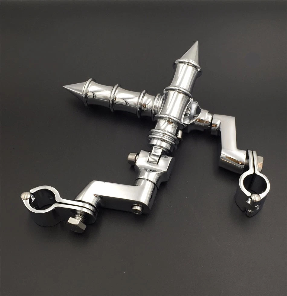 Chrome Foot Peg Clamp for Honda GoldWing VTX1300 Shadow Valkyrie (1")