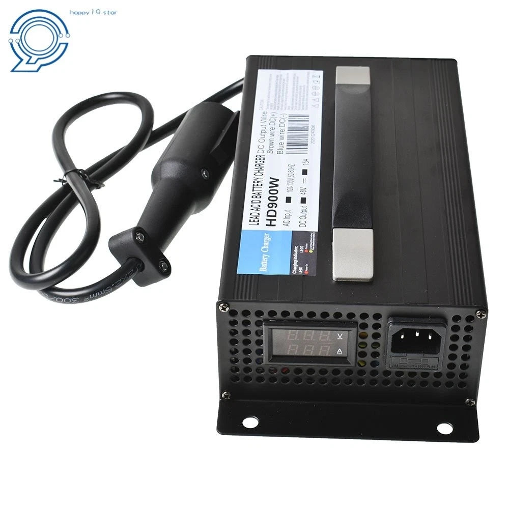 Battery Charger for Club Car Golf Cart (48V, 15 AMP, Round 3 Pin Plug)
