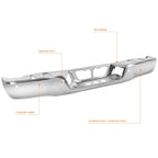 OE Style Rear Bumper Face Bar for Toyota Tundra (2007–2013) Chrome w/Park Sensor Holes