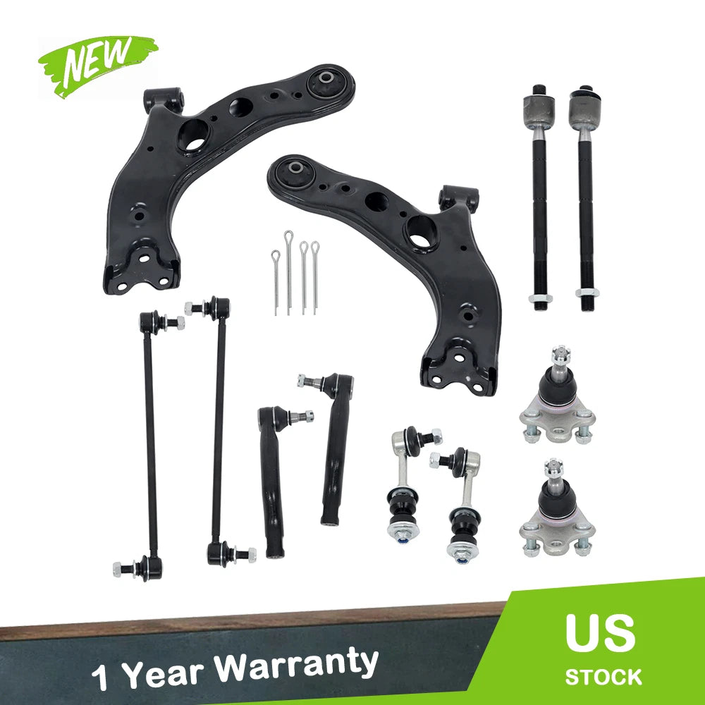 12pc Front Lower Suspension Control Arm Kit for Toyota RAV4 (2006–2018)