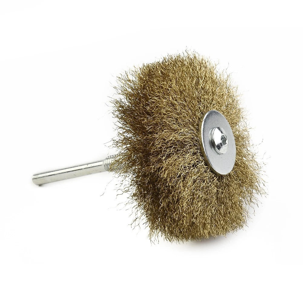 Wire Wheel Brush for Mini Drill Rotary Tools (Copper Plated Steel)