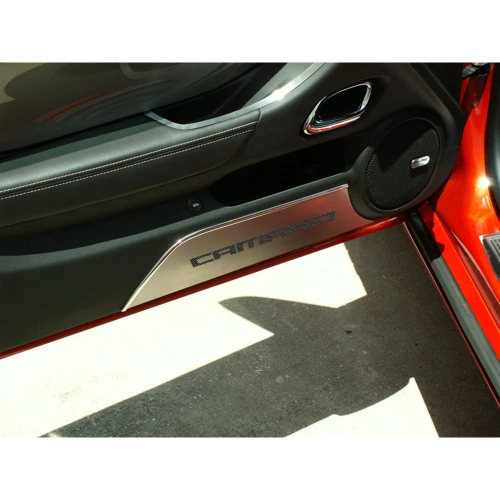 Door Panel Kick Plates Replacement Set with Camaro Inlay for 2010–2015 Camaro
