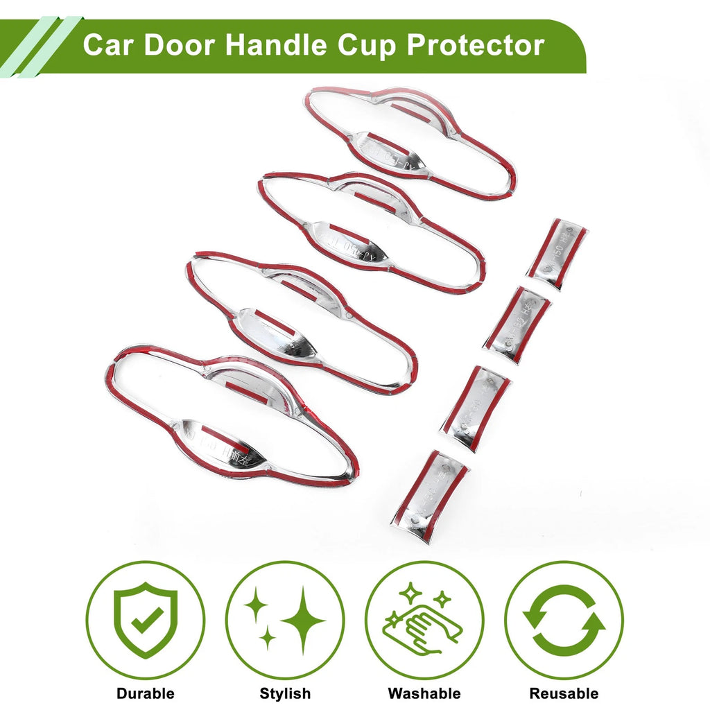Set of 8 Chrome Door Handle Cup Protectors for Toyota Camry (2018–2024)