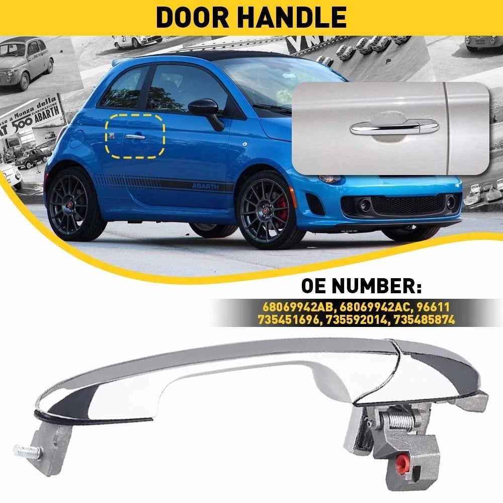 Chrome Outer Door Handle LH for Fiat 500 (2012–2019)