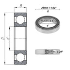 Deep Groove Ball Bearing 6803DDU for Scooter Skateboard Wheel (P2 17x26x5mm)