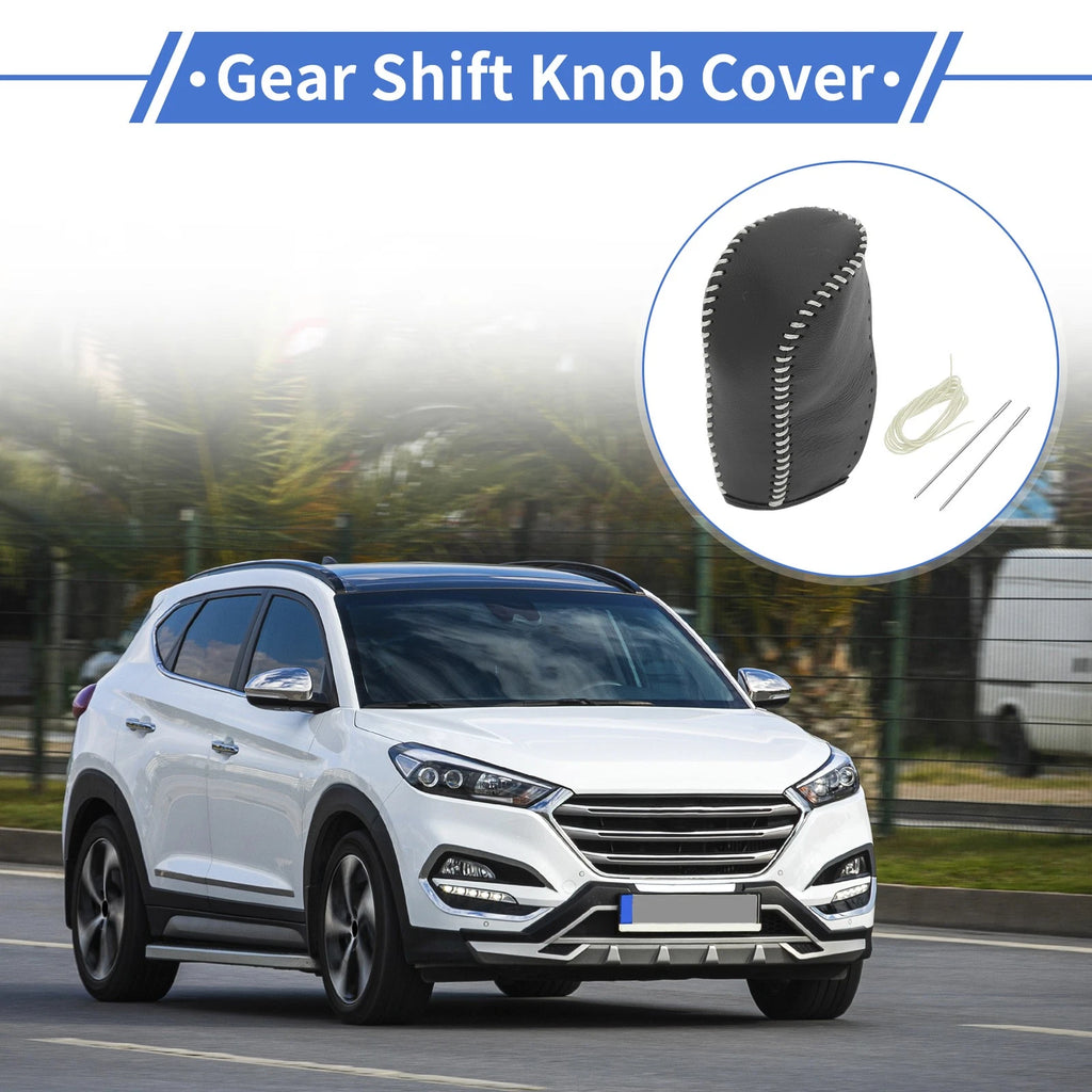 1 Pc Gear Shift Knob Cover for Hyundai Tucson (2010–2013) Black Beige