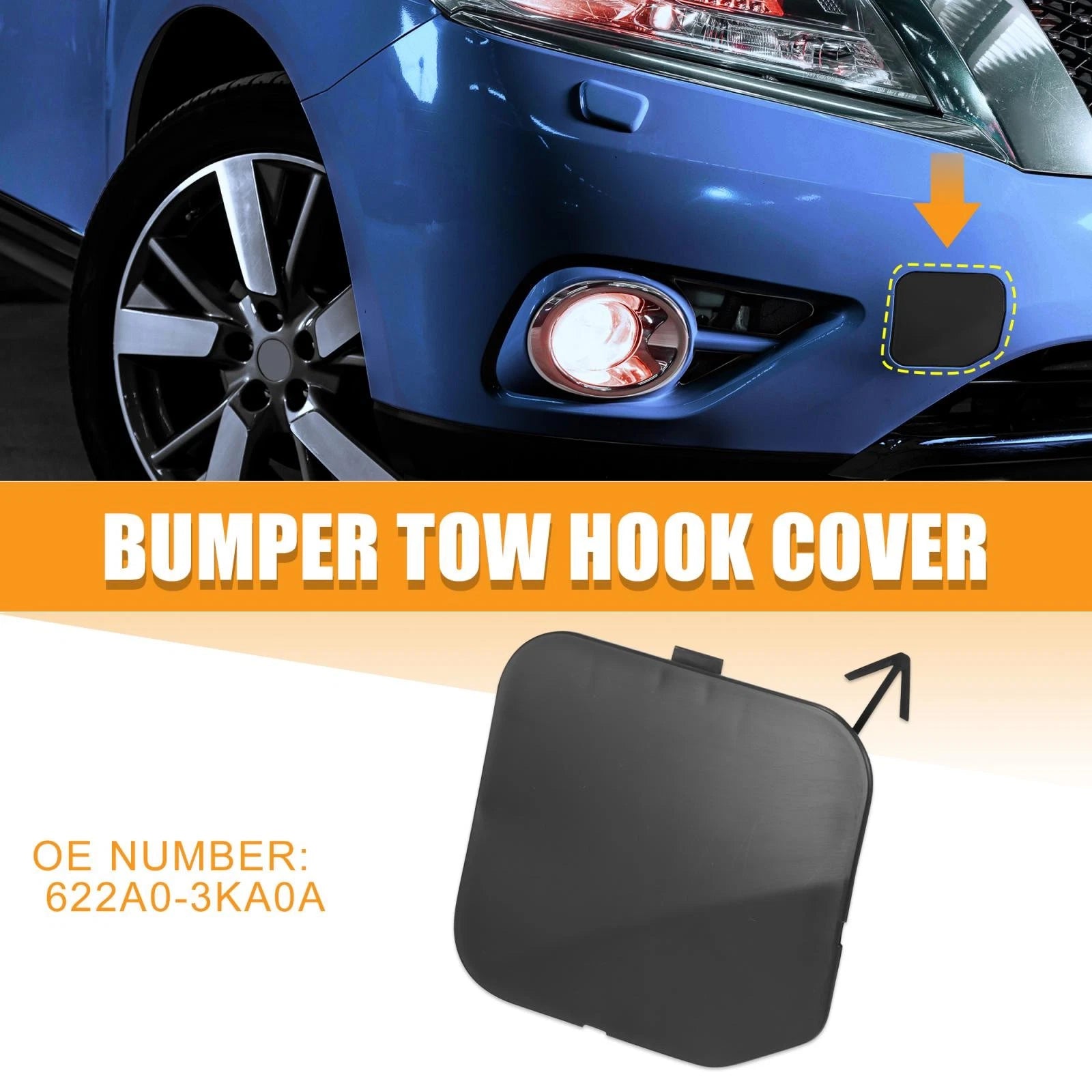 Front Bumper Tow Hook Cover for Nissan Pathfinder (2013–2015) 622A0-3KA0A
