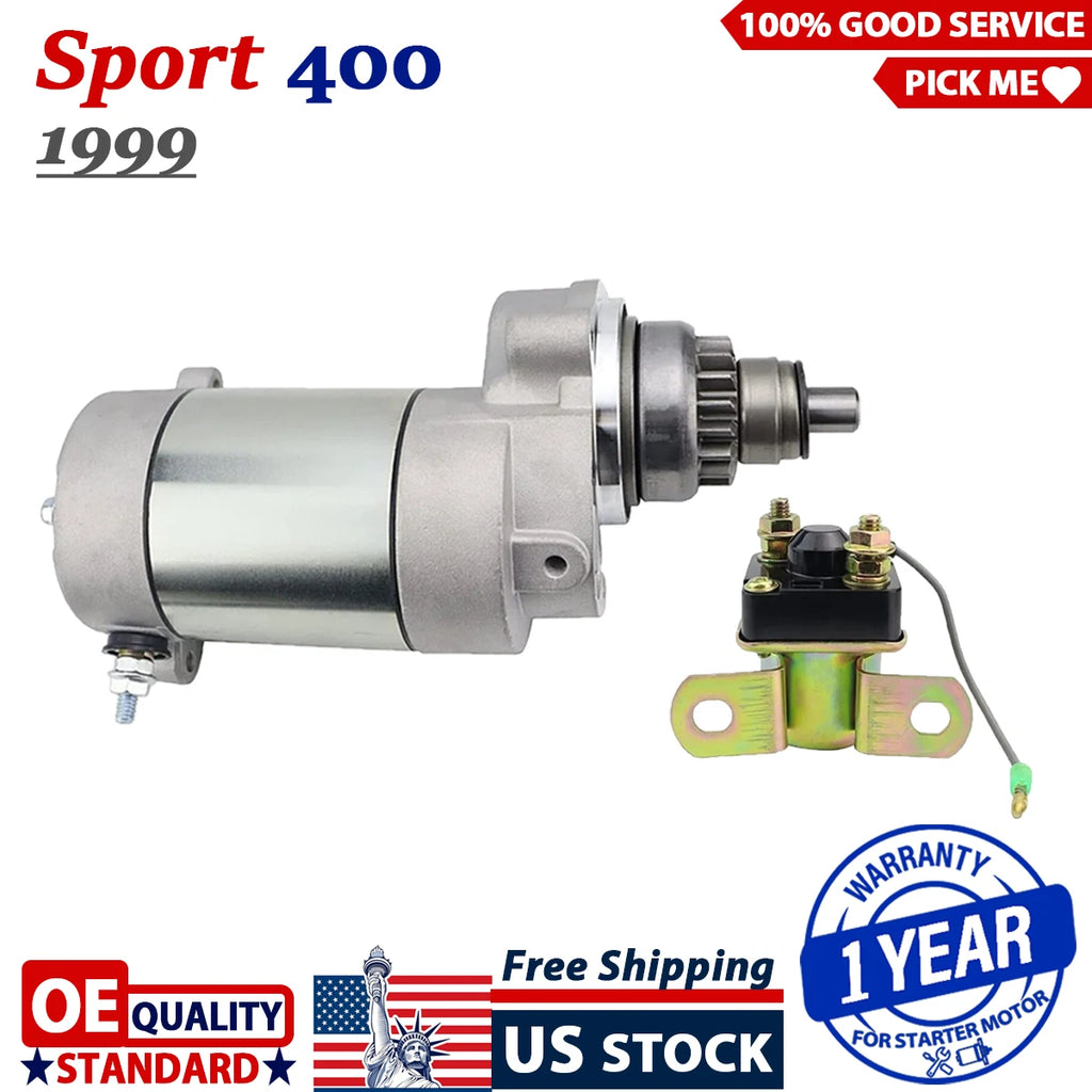 Starter Motor for Polaris Sport 400 (1999) W/Bendix & Relay
