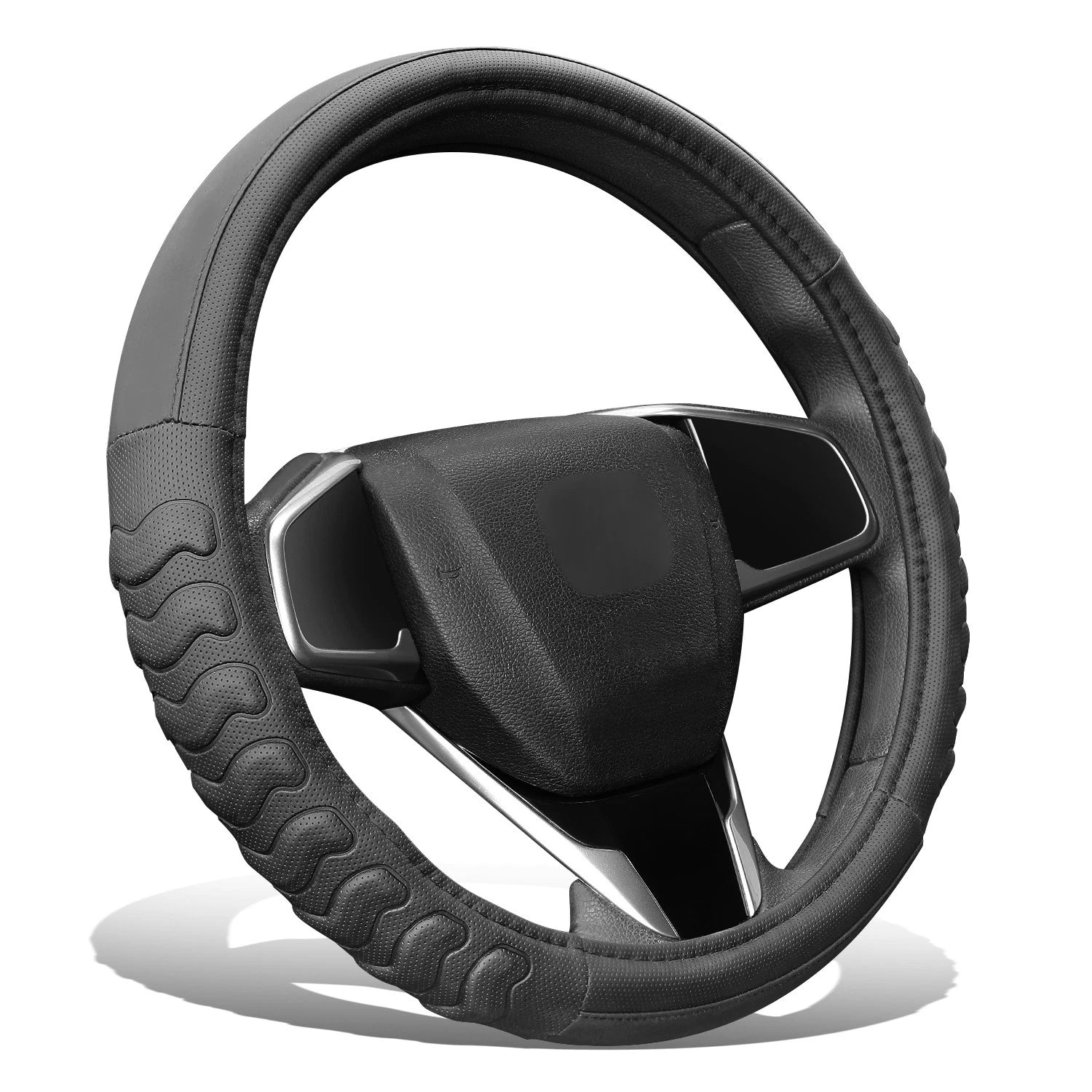 Steering Wheel Cover for Universal Fit (14.5", Matte Grain Texture)