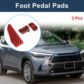 3 Pcs Automatic Foot Accelerator Pedal Covers for Toyota Corolla Cross (2018–2024) Red