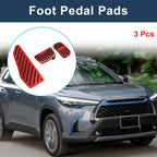 3 Pcs Automatic Foot Accelerator Pedal Covers for Toyota Corolla Cross (2018–2024) Red