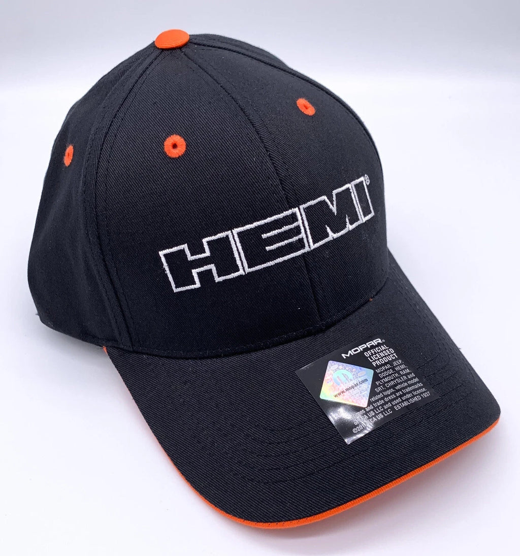 Black Licensed HEMI Script Embroidered Cap Hat for Dodge Charger (2006–2023)