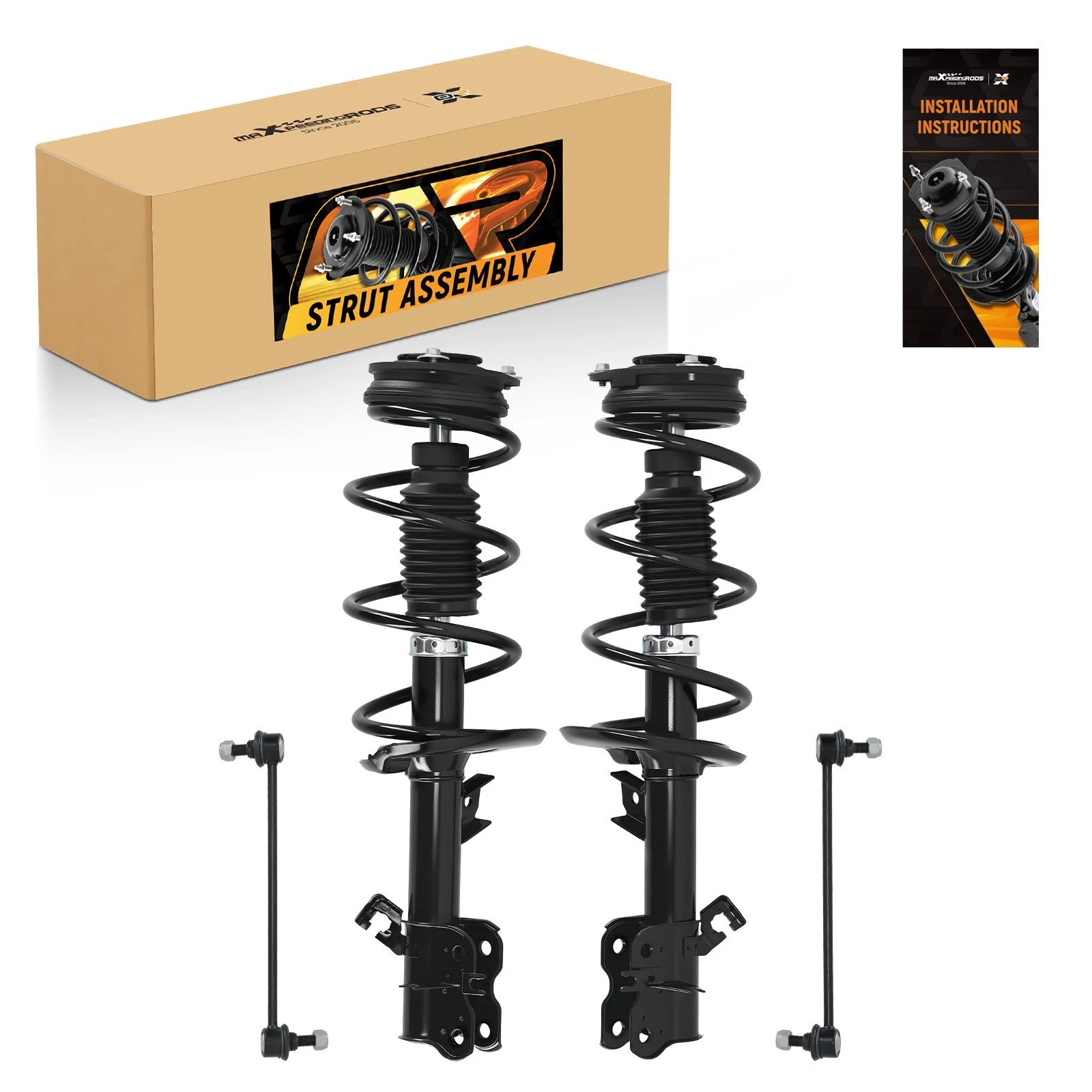 Set of 2 Front Left Right Struts w/Coil Sway Bars for Nissan Rogue AWD (2008–2012)